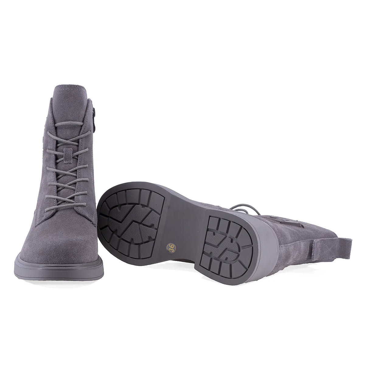 Ghete dama casual Anna Viotti piele intoarsa D106-F11312-C7702-2 gri