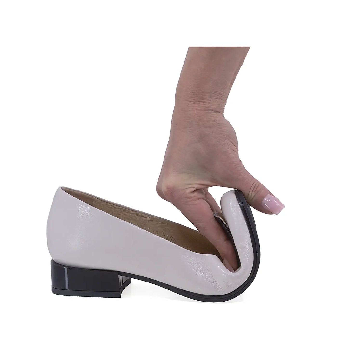 Pantofi dama eleganti Kordel piele lacuita D2790 crem