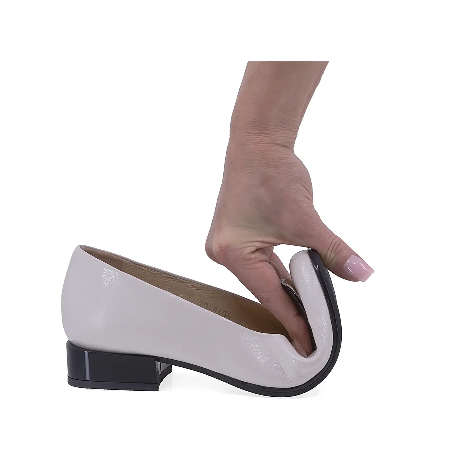 Pantofi dama eleganti Kordel piele lacuita D2790 crem