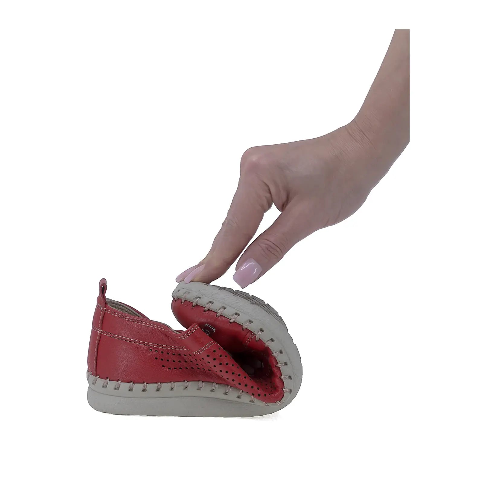 Pantofi Dama Casual Anna Viotti Piele naturala D74-6019 rosu