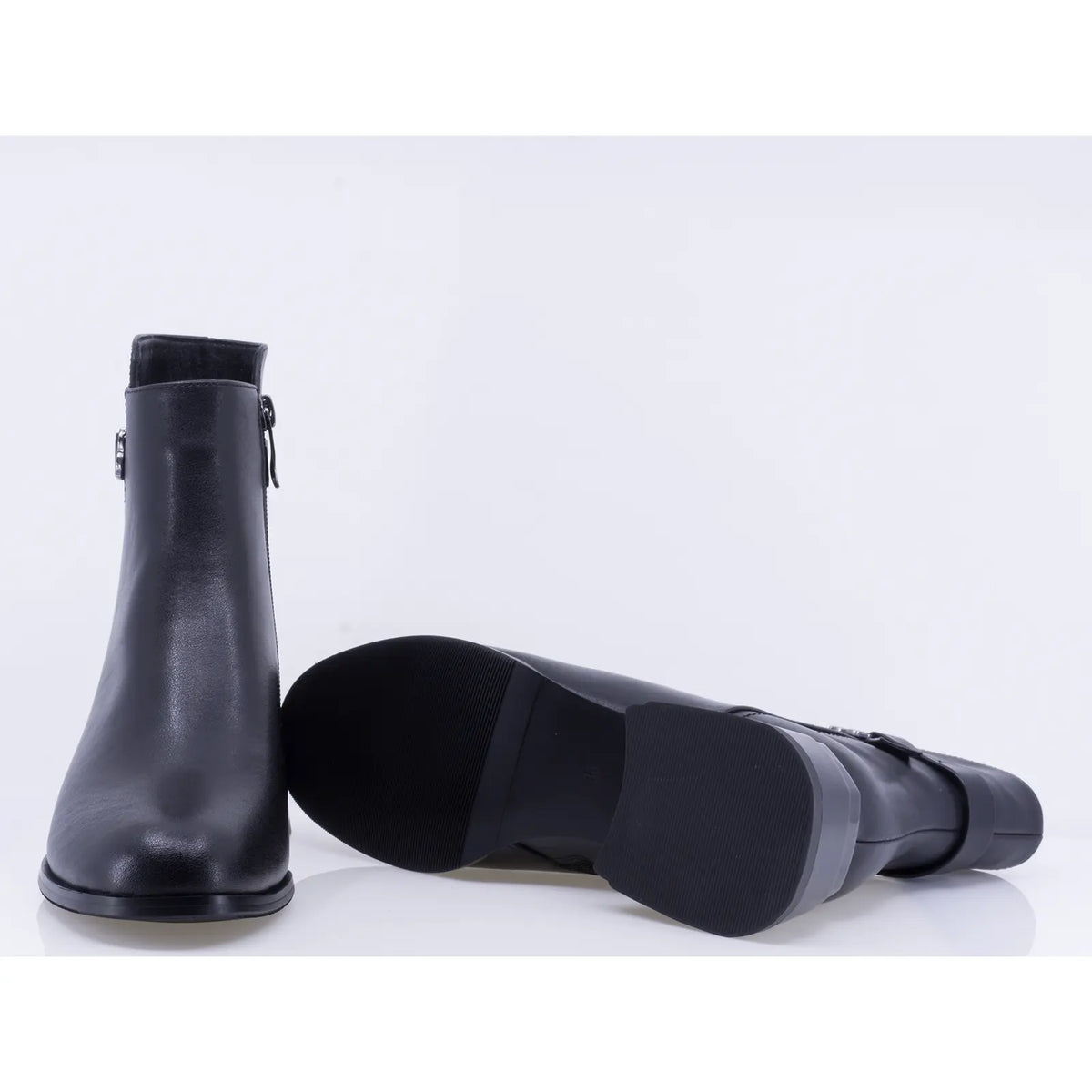 Botine dama elegante Anna Viotti piele naturala D122-W52-6H133-4 negre