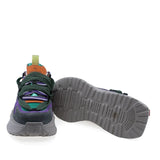 Pantofi dama sport Anna Viotti piele intoarsa D106-2 verde/multi