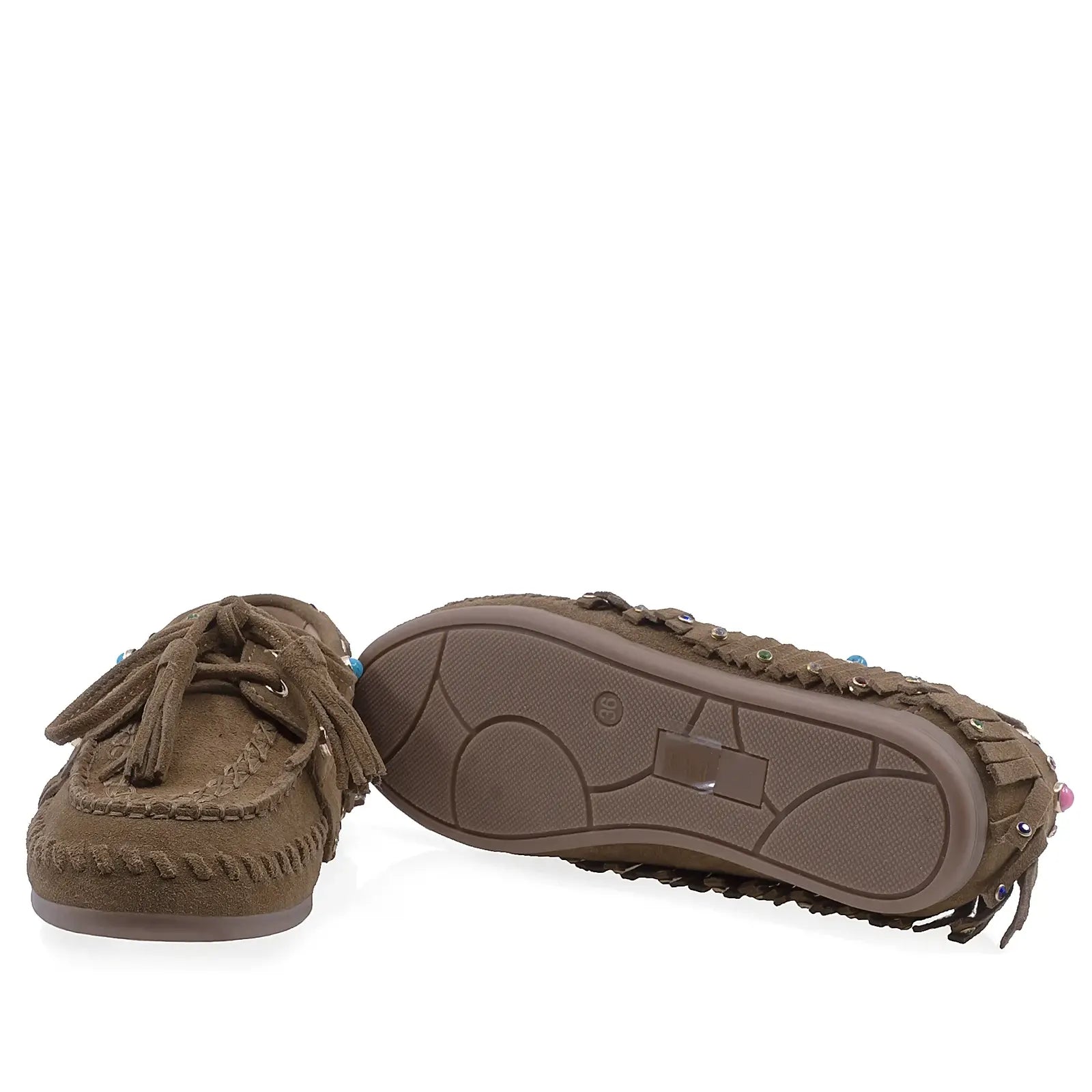 Pantofi Dama Casual Anna Viotti Piele intoarsa D116-2657-11R camel