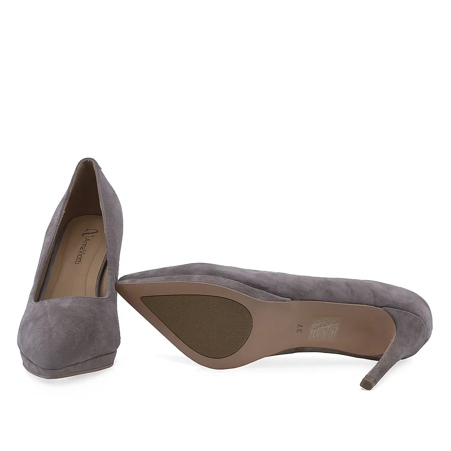 Pantofi dama eleganti Anna Viotti piele intoarsa D105-B143D-256-W99 taupe