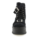 Ghete dama Anna Viotti casual din piele intoarsa  D44-476 B negru-5