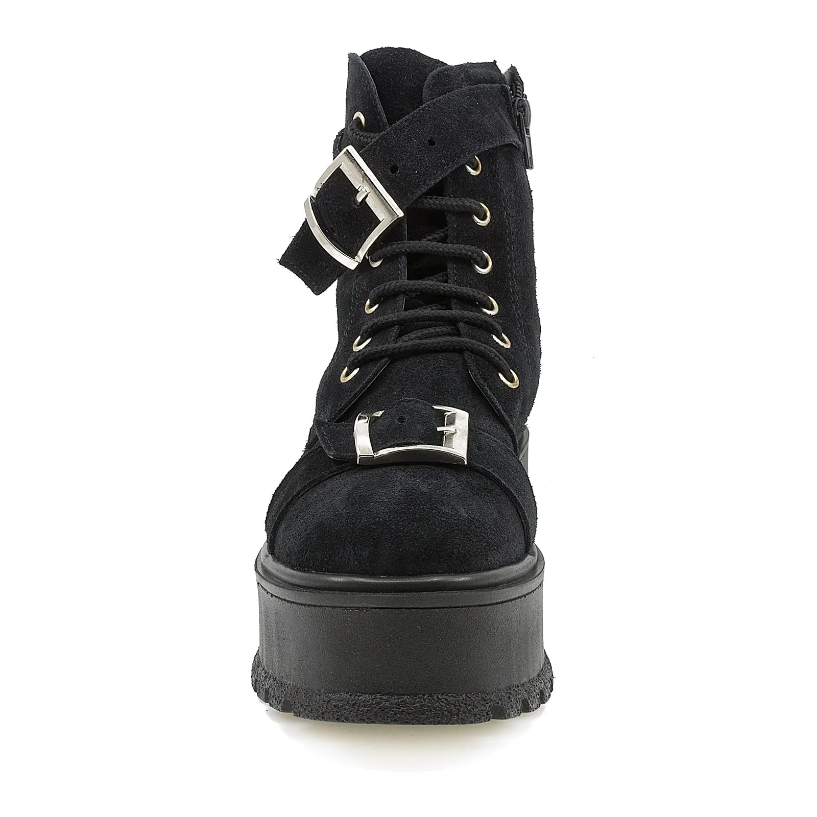 Ghete dama Anna Viotti casual din piele intoarsa  D44-476 B negru-5