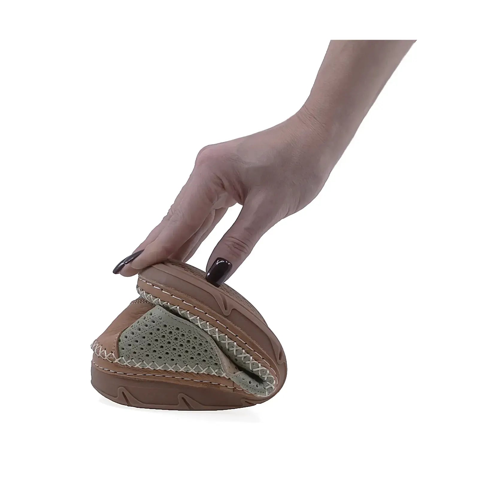 Pantofi dama casual Anna Viotti piele naturla D27-533 verde