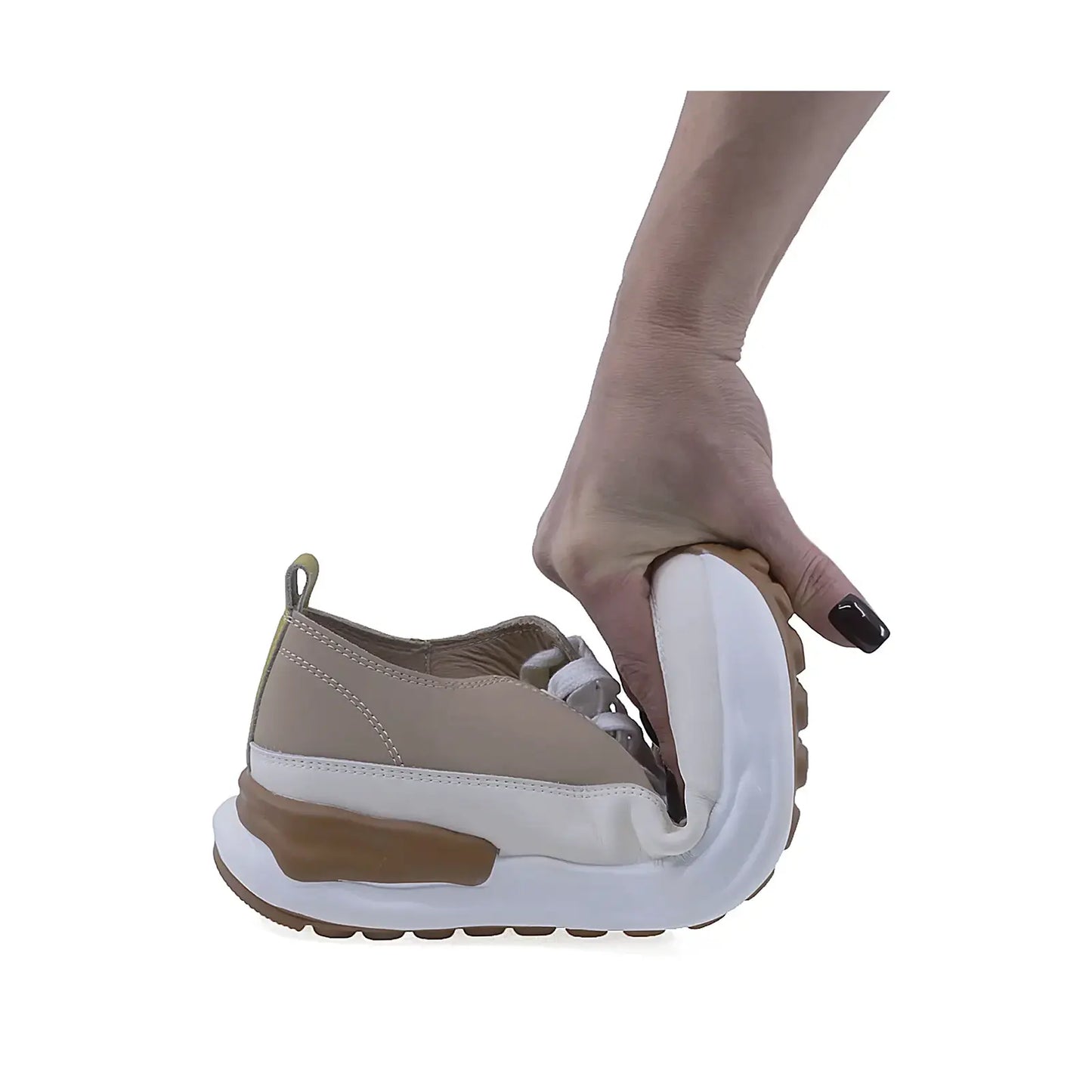 Pantofi dama casual Anna Viotti piele naturala D106-31 alb/maro