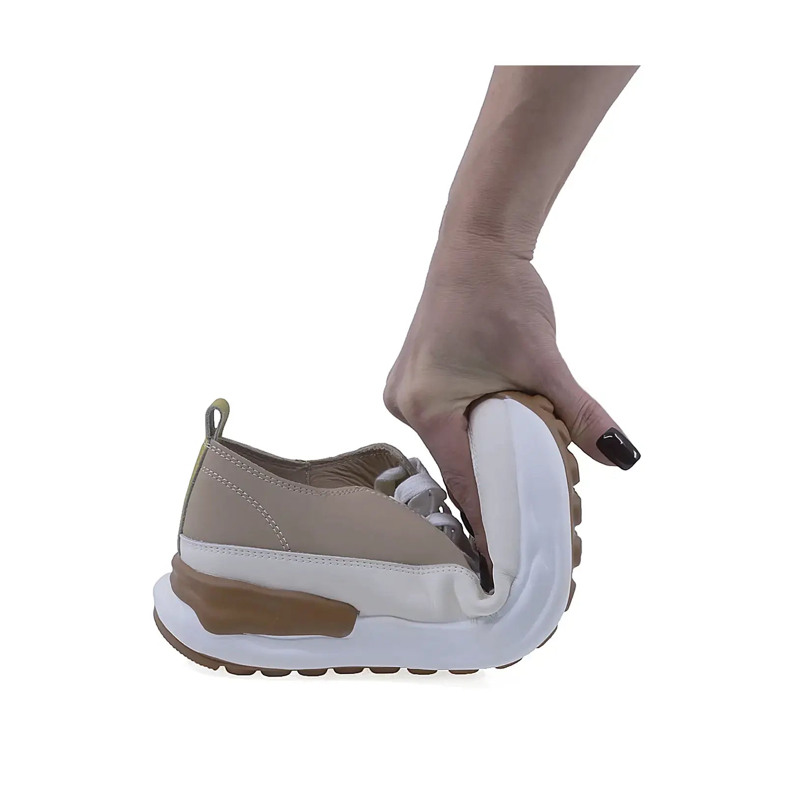Pantofi dama casual Anna Viotti piele naturala D106-31 alb/maro