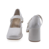 Pantofi dama eleganti Feeling piele lacuita D91295 alb