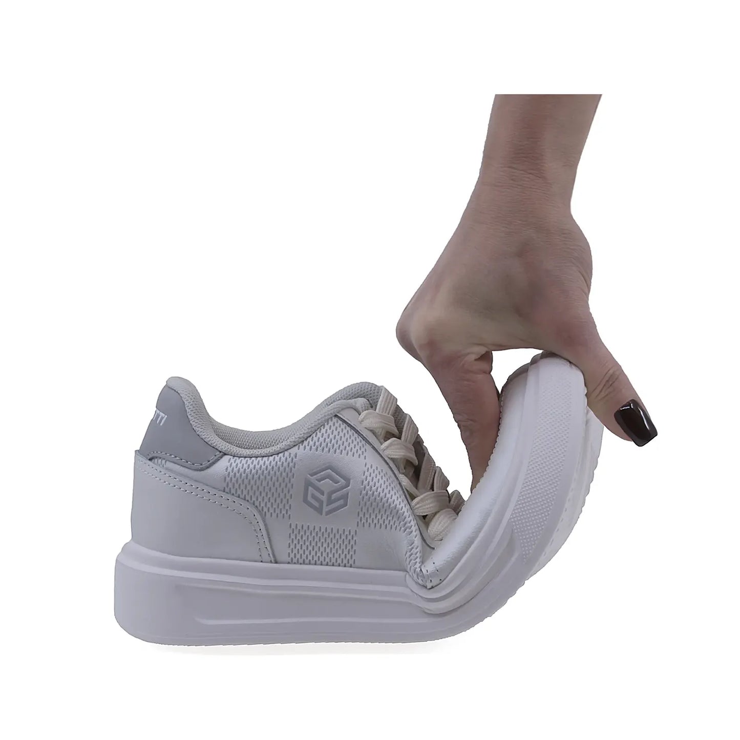 Pantofi Dama Casual Goretti Piele naturala D100-CL33891 alb/gri