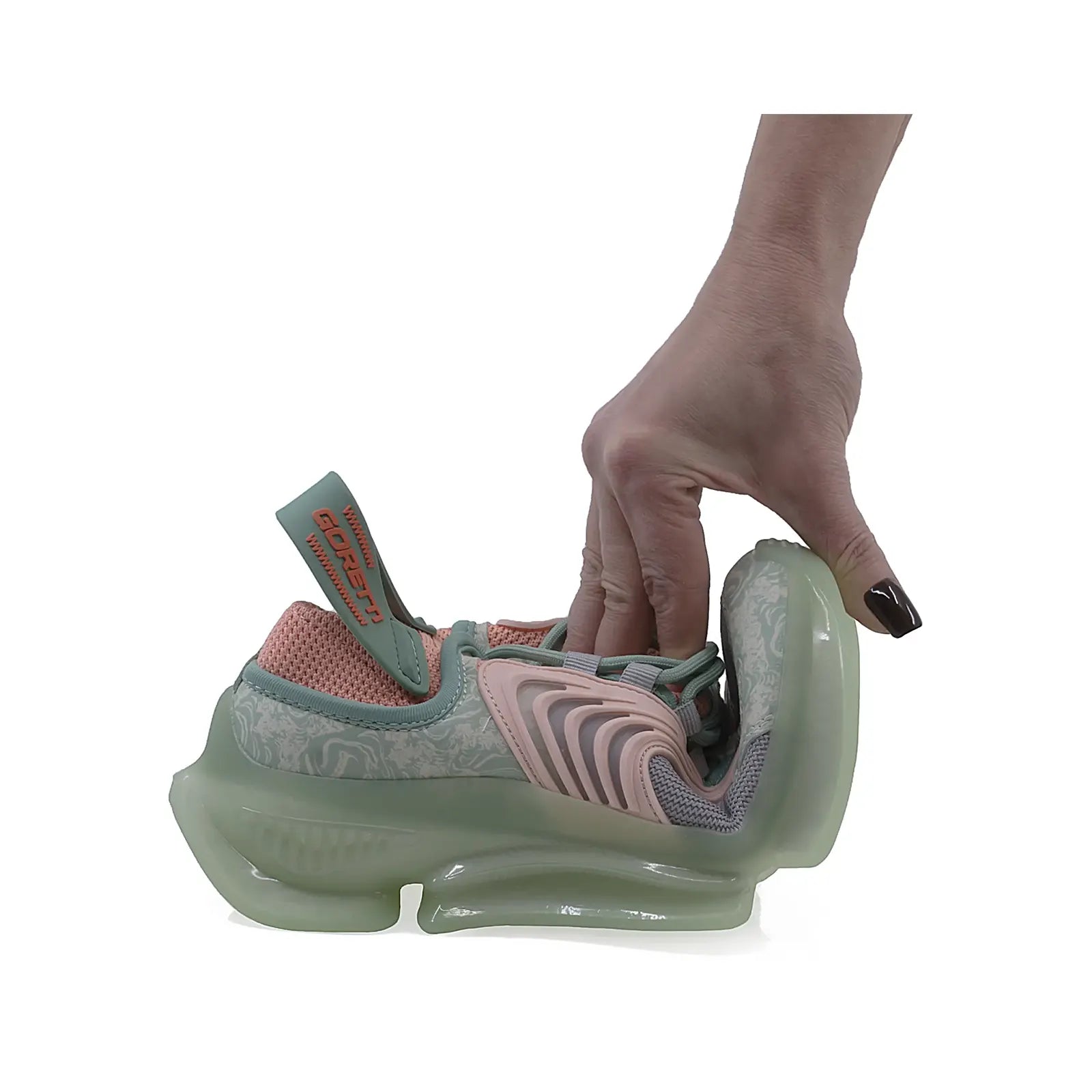 Pantofi dama sport Goretti poliuretan D100-CL31091 menta/orange