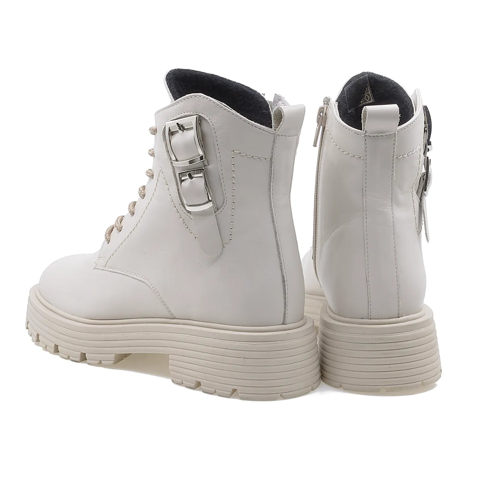 Ghete dama Anna Viotti din piele naturala D 44-4604 bej-5