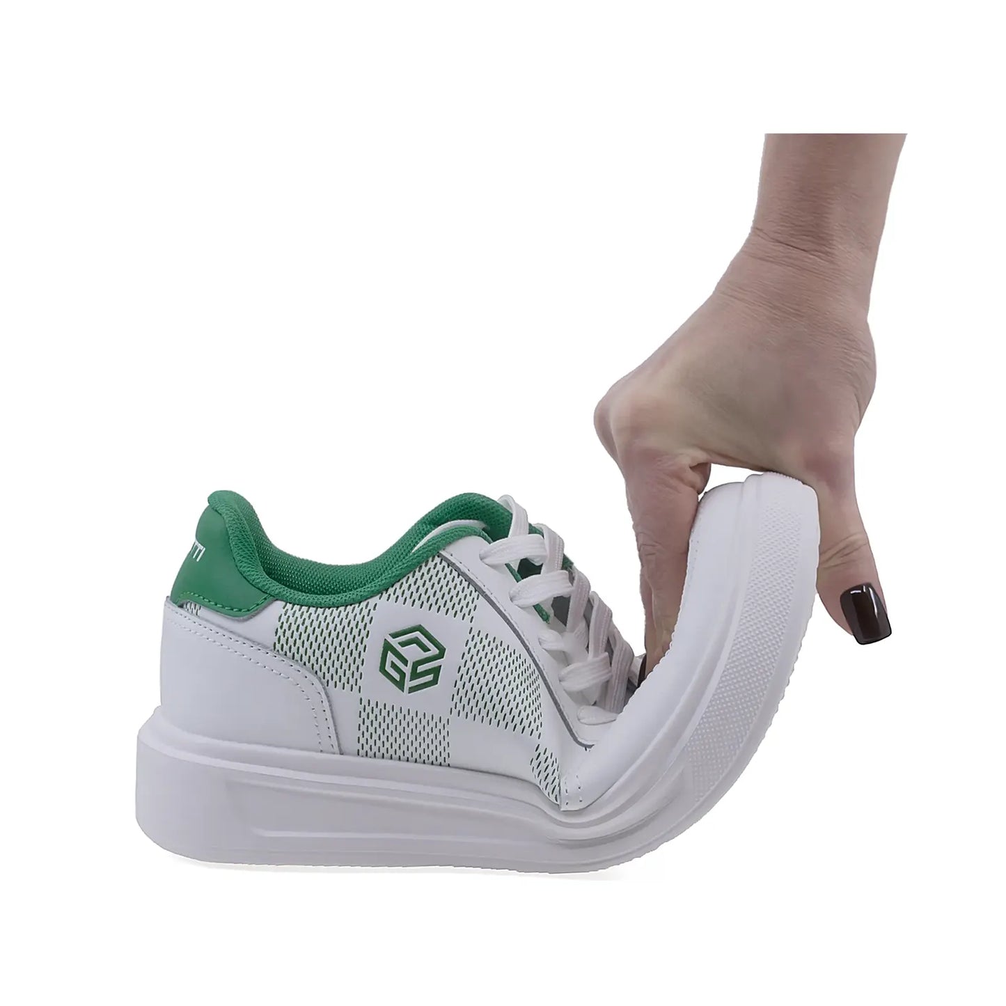 Pantofi Dama Casual Anna Viotti Piele naturala D100-CL33891 alb/verde