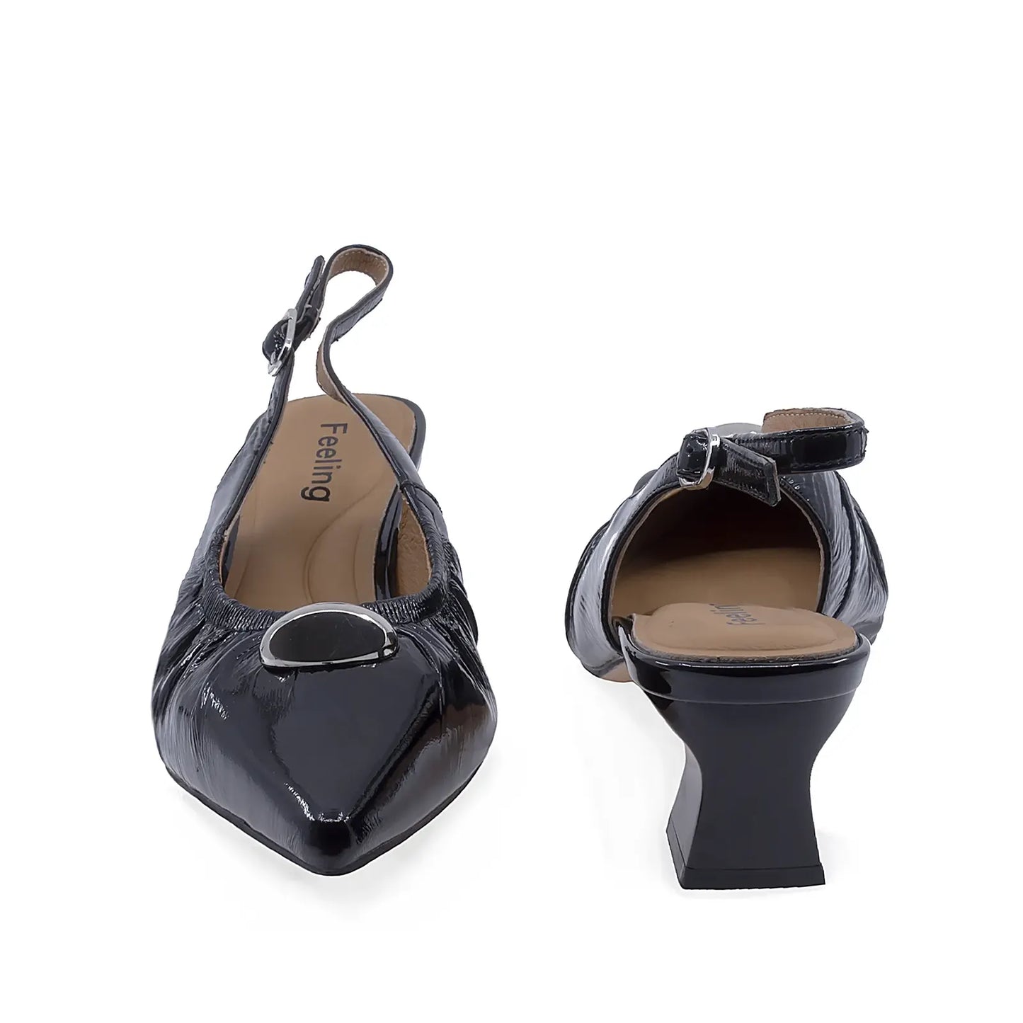 Pantofi dama eleganti Feeling piele lacuita D58038 Negru