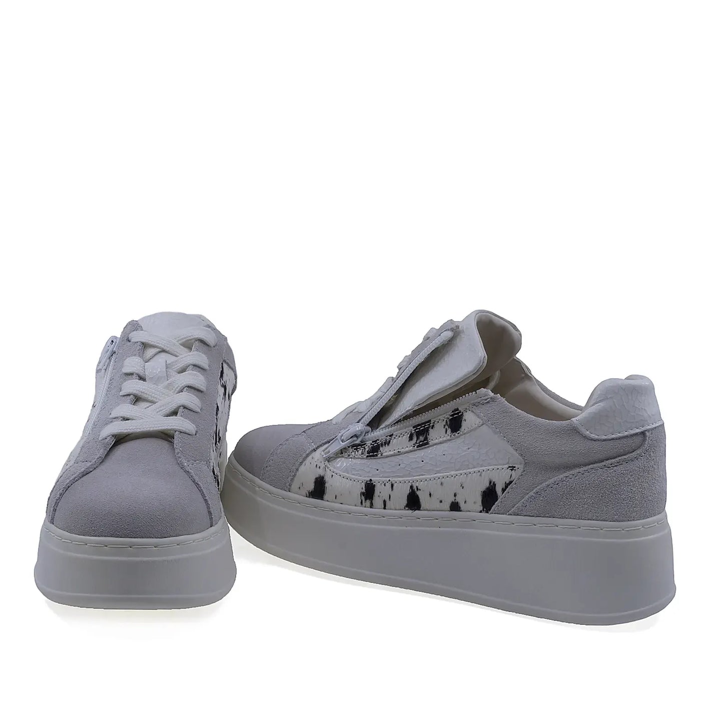 Pantofi dama casual Anna Viotti piele intoarsa, D116-302-01, gri
