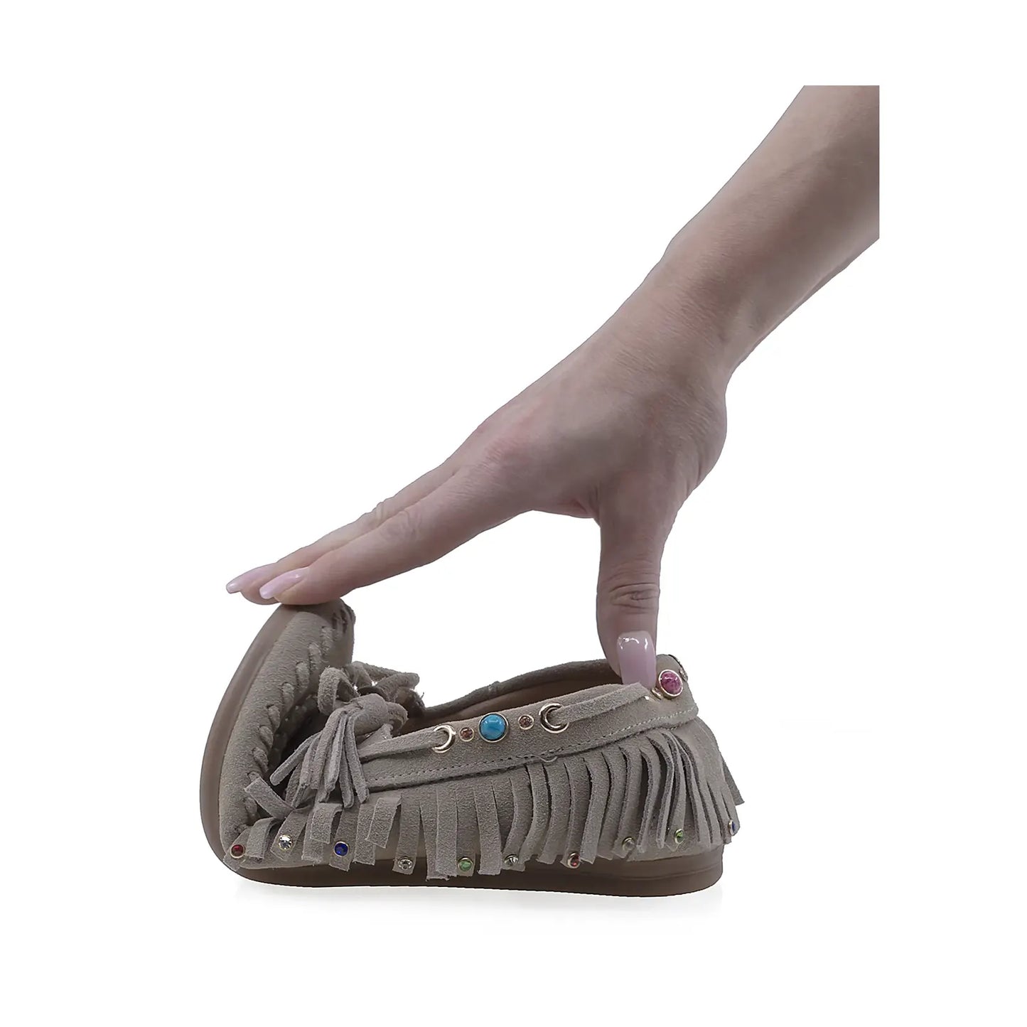 Pantofi Dama Casual Anna Viotti Piele intoarsa D116-2657-11R gri