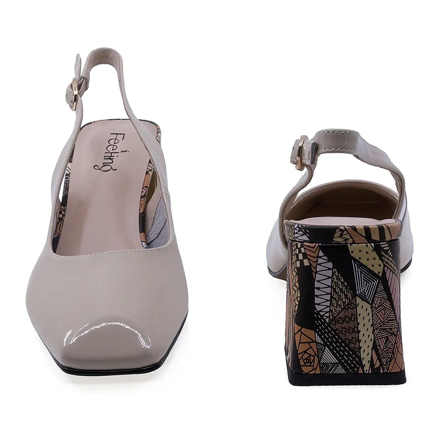 Pantofi dama eleganti Feeling piele lacuita D26-513-01 bej