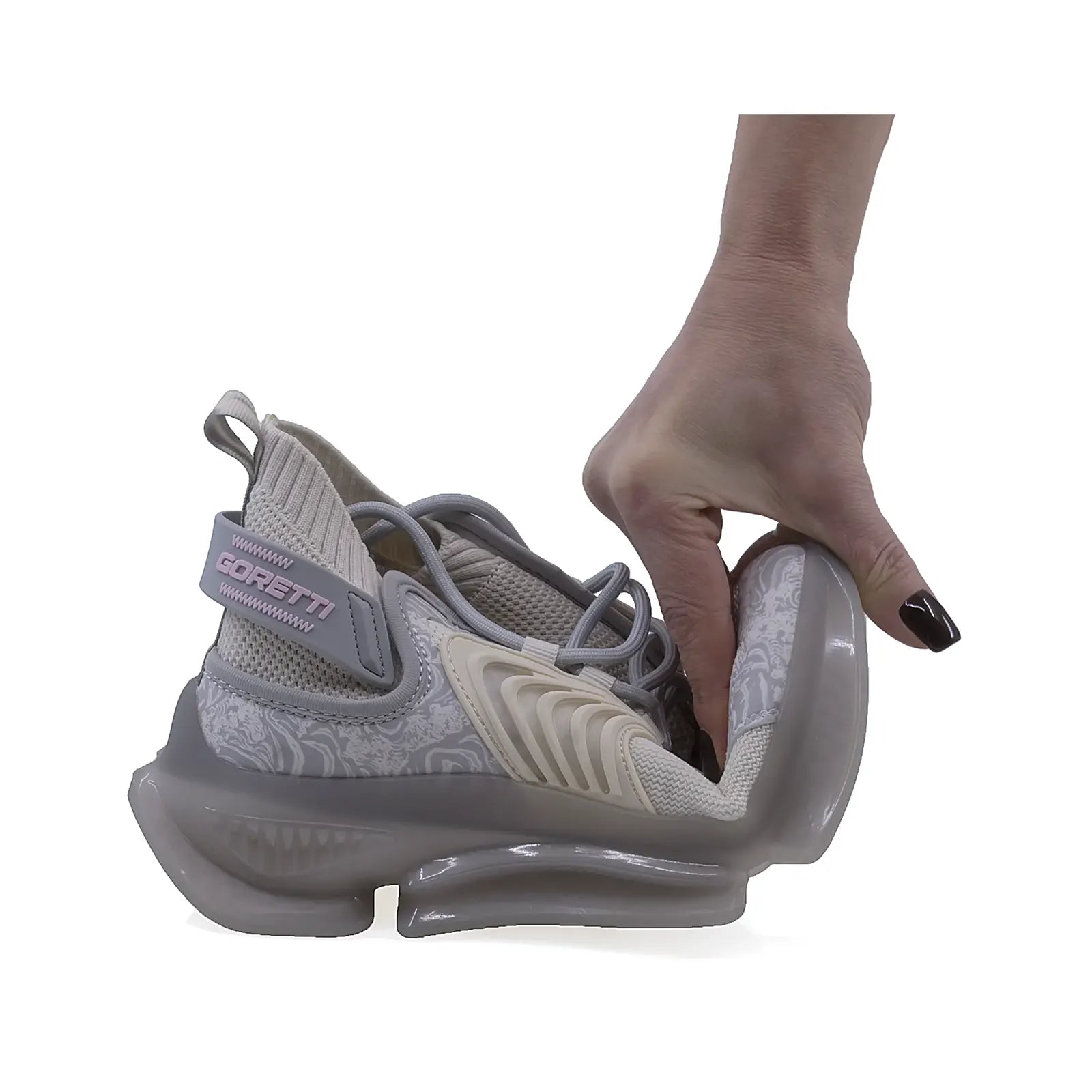 Pantofi dama sport Goretti poliuretan D100-CL31091 gri/bej