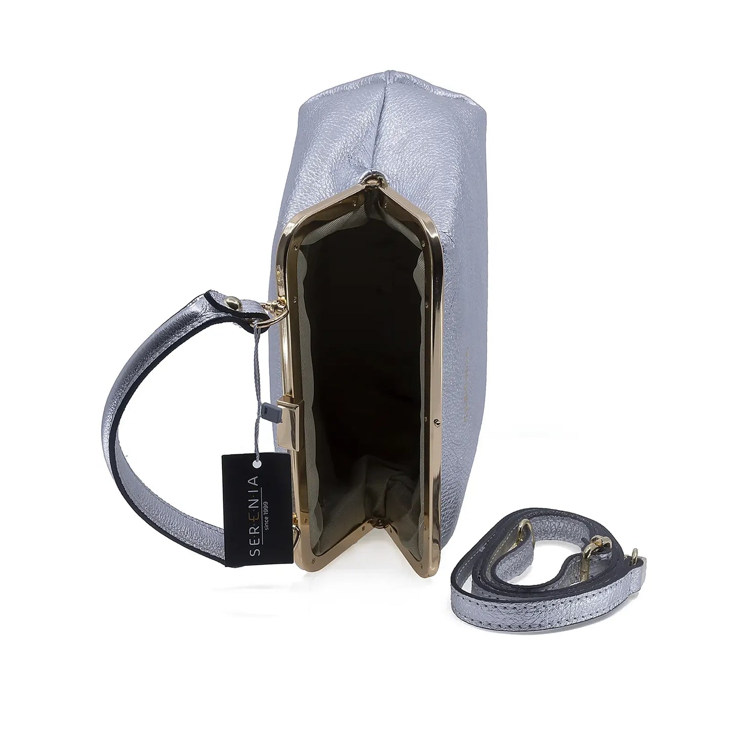 Geantă damă Serenia piele naturala 035 argintiu