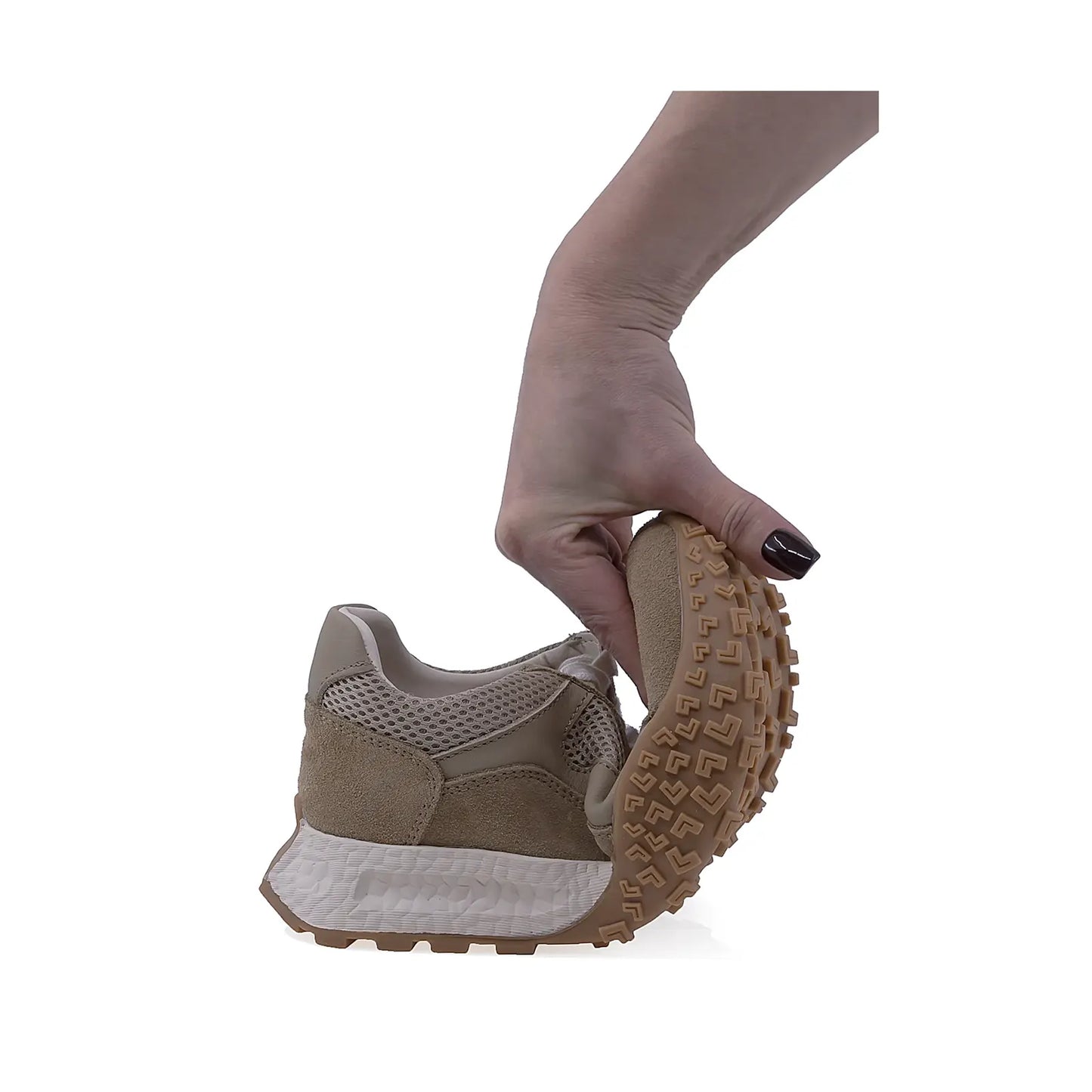 Pantofi dama sport Anna Viotti piele intoarsa, D116-59262-01RTLT, camel