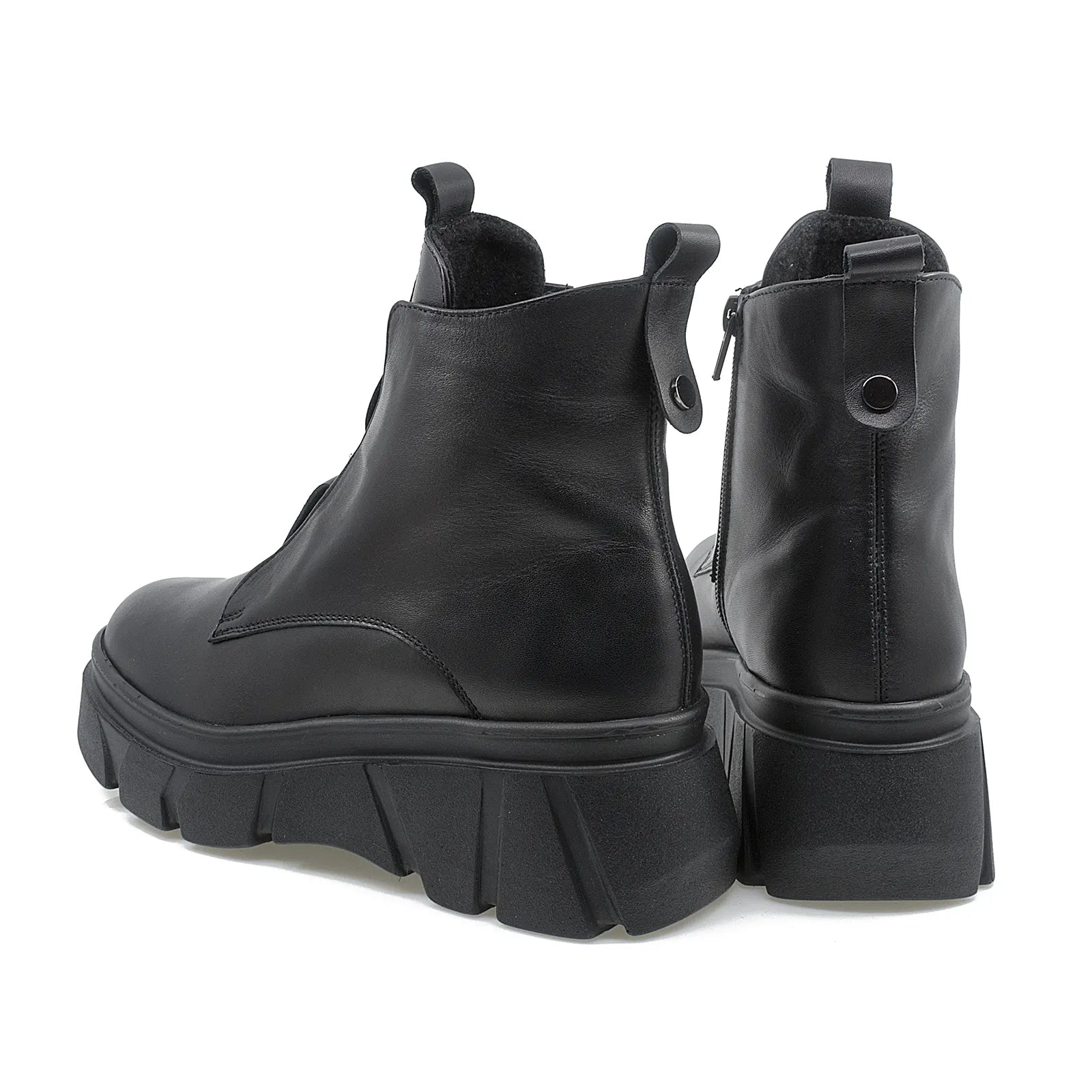 Ghete dama Anna Viotti din piele naturala D44-4432 negru