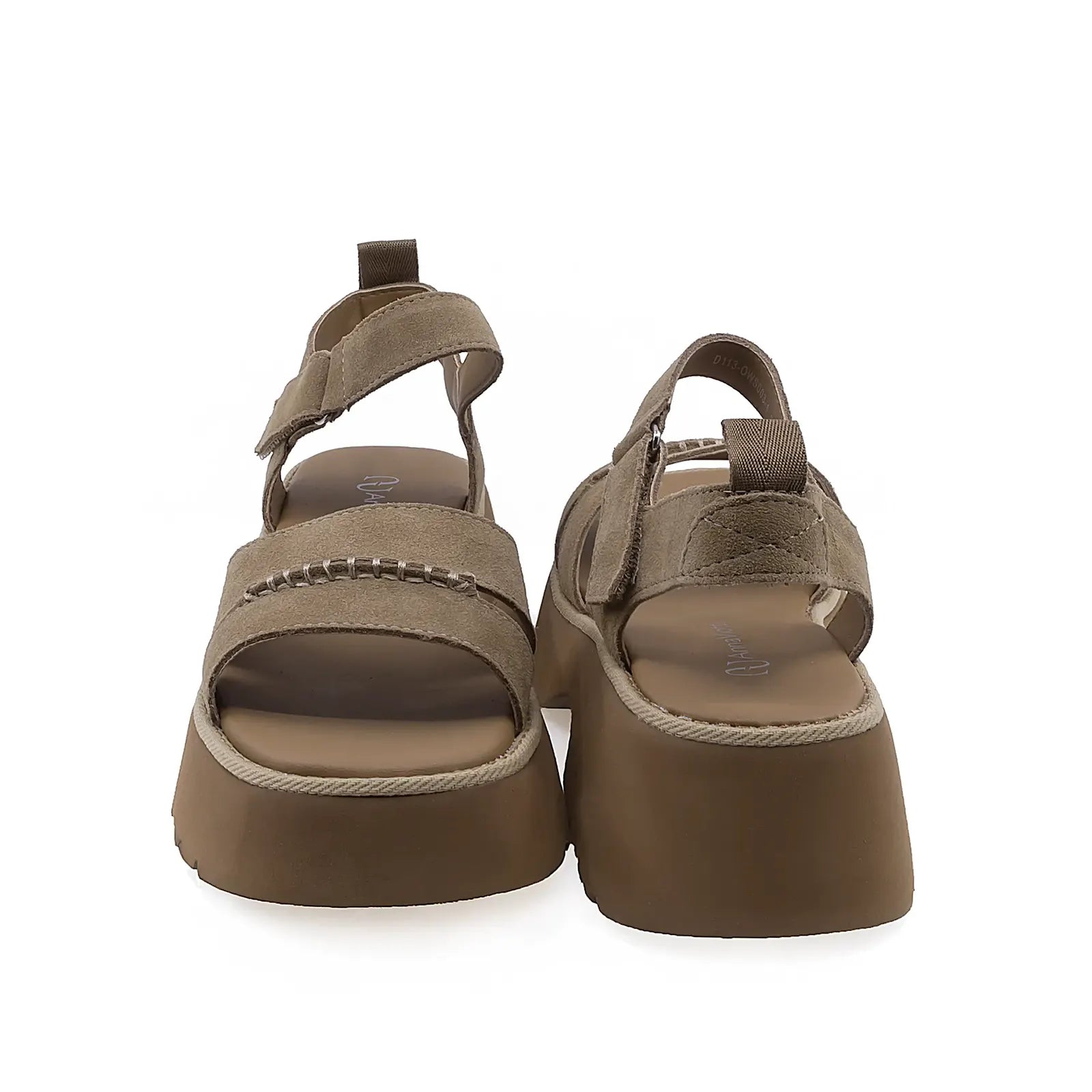 Sandale dama casual Anna Viotti piele nabuc D113-OWS003-1 cafe