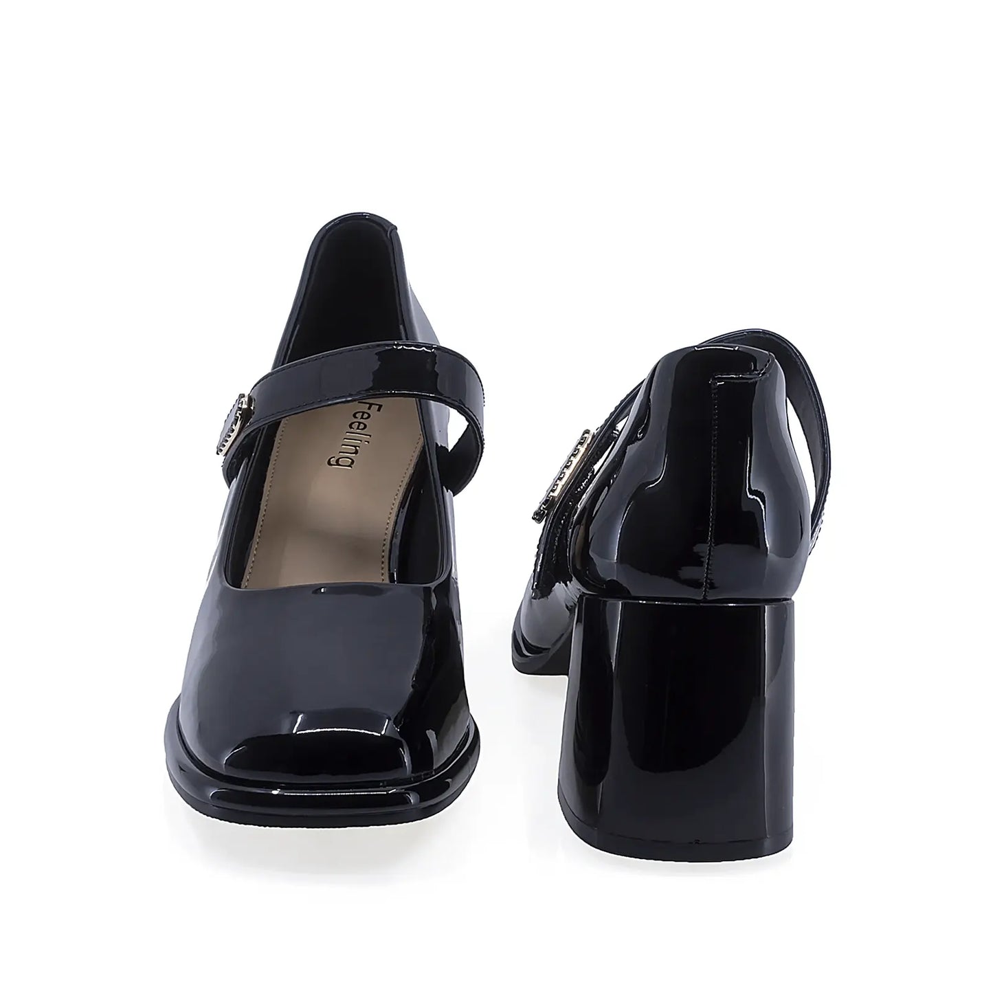 Pantofi dama eleganti Feeling piele lacuita D91295 negru