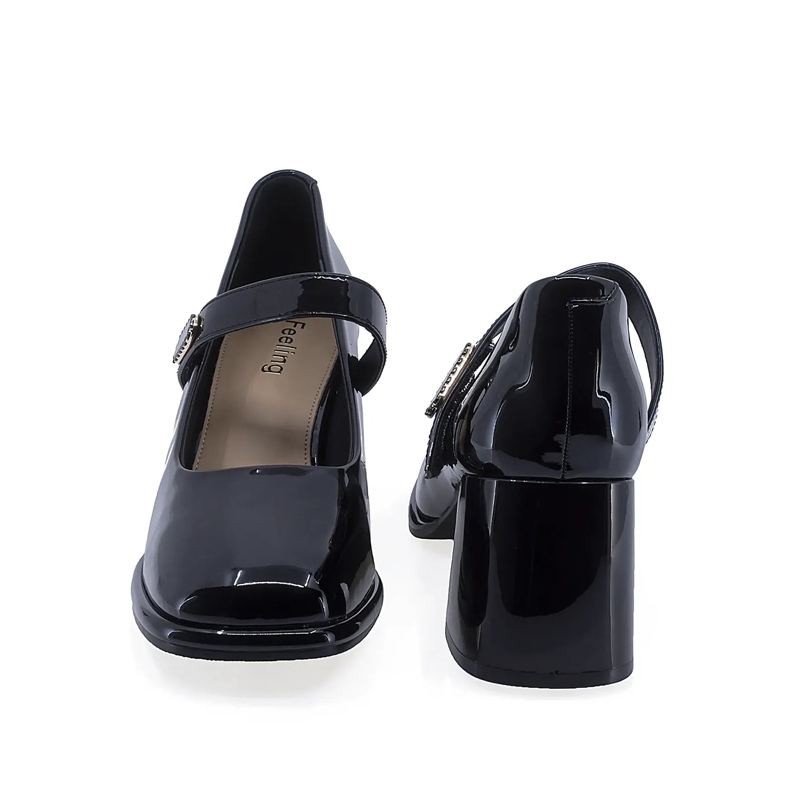 Pantofi dama eleganti Feeling piele lacuita D91295 negru