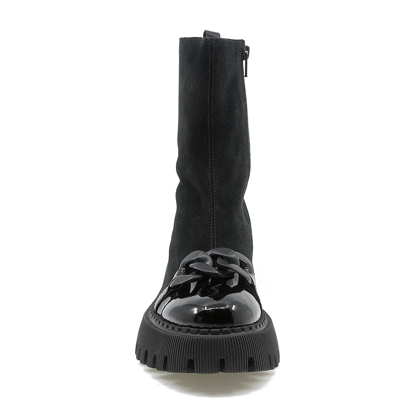 Ghete dama Anna Viotti din piele intoarsa D44-4406 negru-5