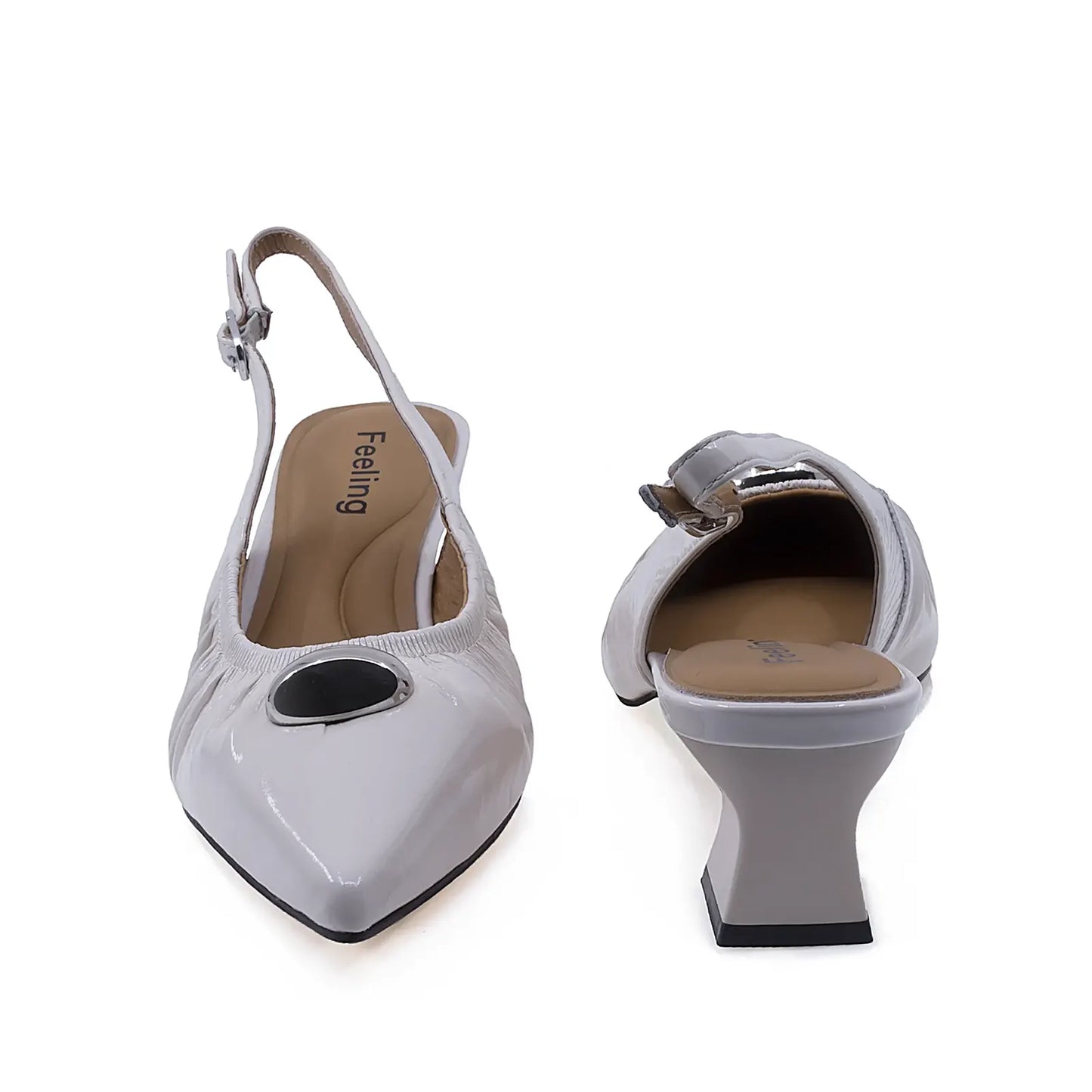 Pantofi dama eleganti Feeling piele lacuita D58038 Alb