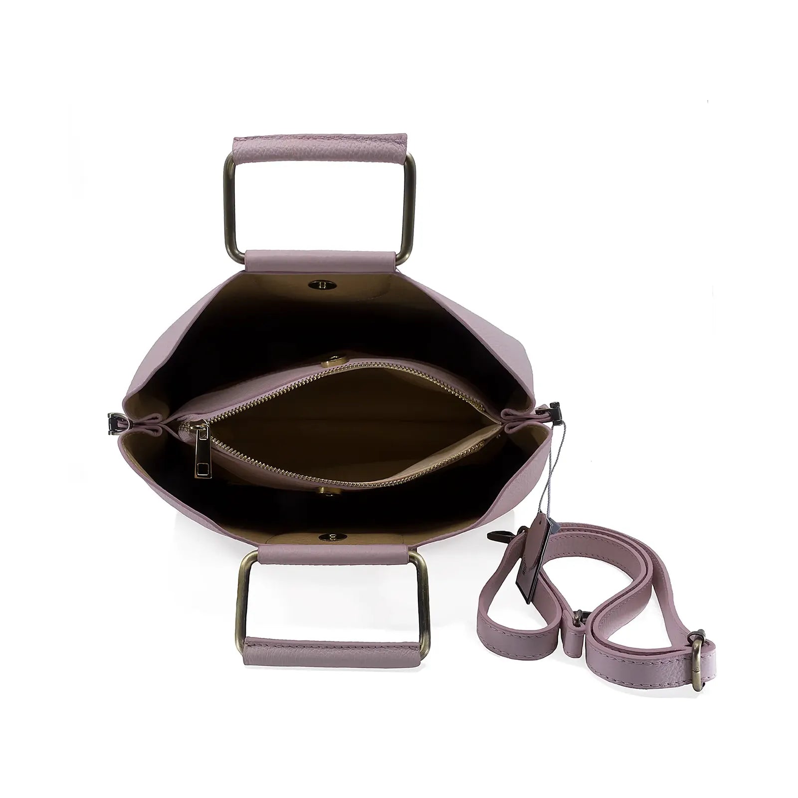 Geantă damă Serenia piele naturala Evelyn024 roz pudra