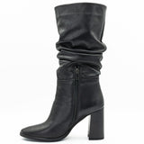 CIZME DAMA  ANNA VIOTTI DIN PIELE NATURALA D26-ZUSA NEGRU