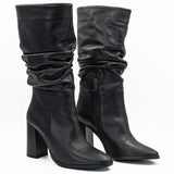 CIZME DAMA  ANNA VIOTTI DIN PIELE NATURALA D26-ZUSA NEGRU