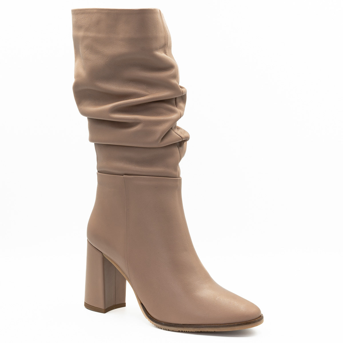 CIZME DAMA  ANNA VIOTTI DIN PIELE NATURALA D26-ZUSA BEJ 