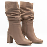 CIZME DAMA  ANNA VIOTTI DIN PIELE NATURALA D26-ZUSA BEJ 