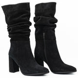 Cizme dama Anna Viotti din piele naturala D 26-zusa  negru velur 