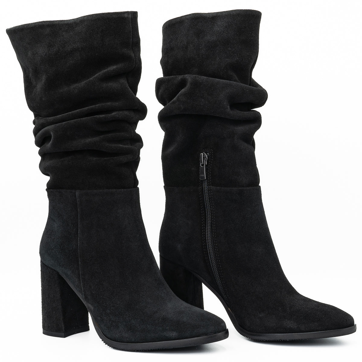 Cizme dama Anna Viotti din piele naturala D 26-zusa  negru velur 