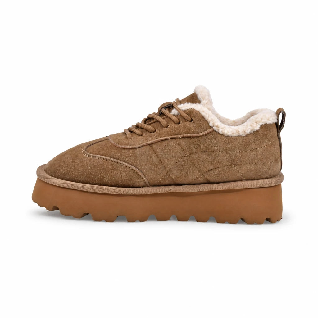 Pantofi Dama Casual Anna Viotti Piele Intoarsa D113-2680 camel