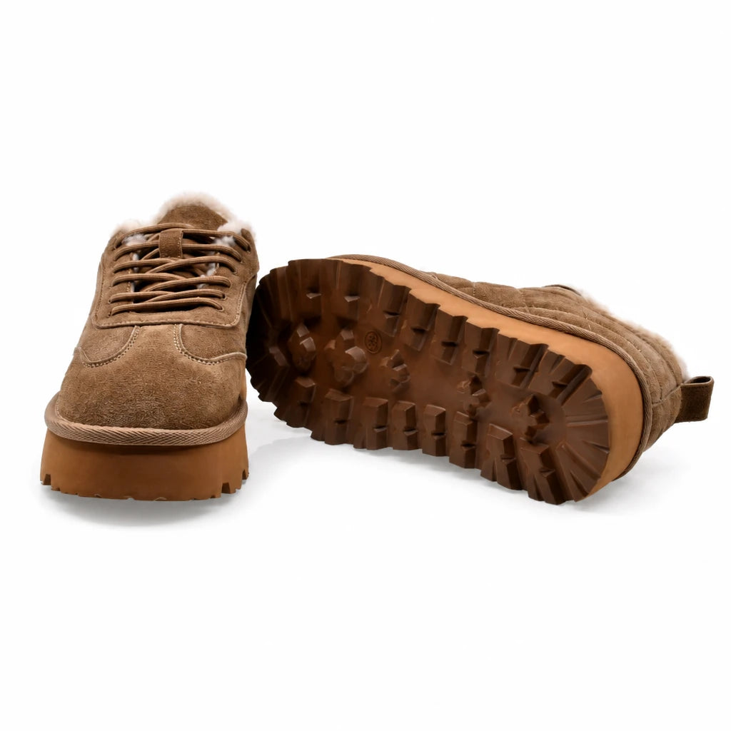 Pantofi Dama Casual Anna Viotti Piele Intoarsa D113-2680 camel