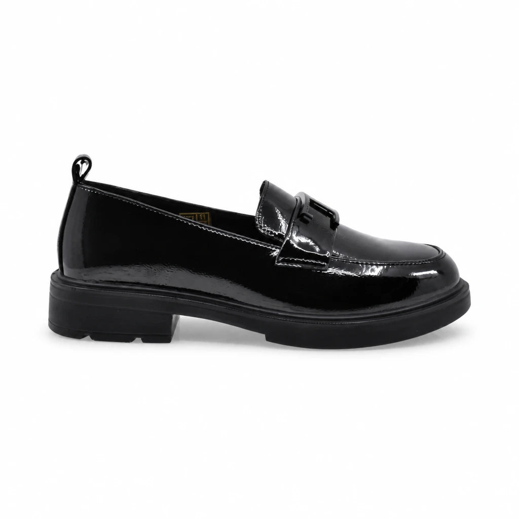 Pantofi dama casual Anna Viotti piele lacuita D111-5H23908-75 negri
