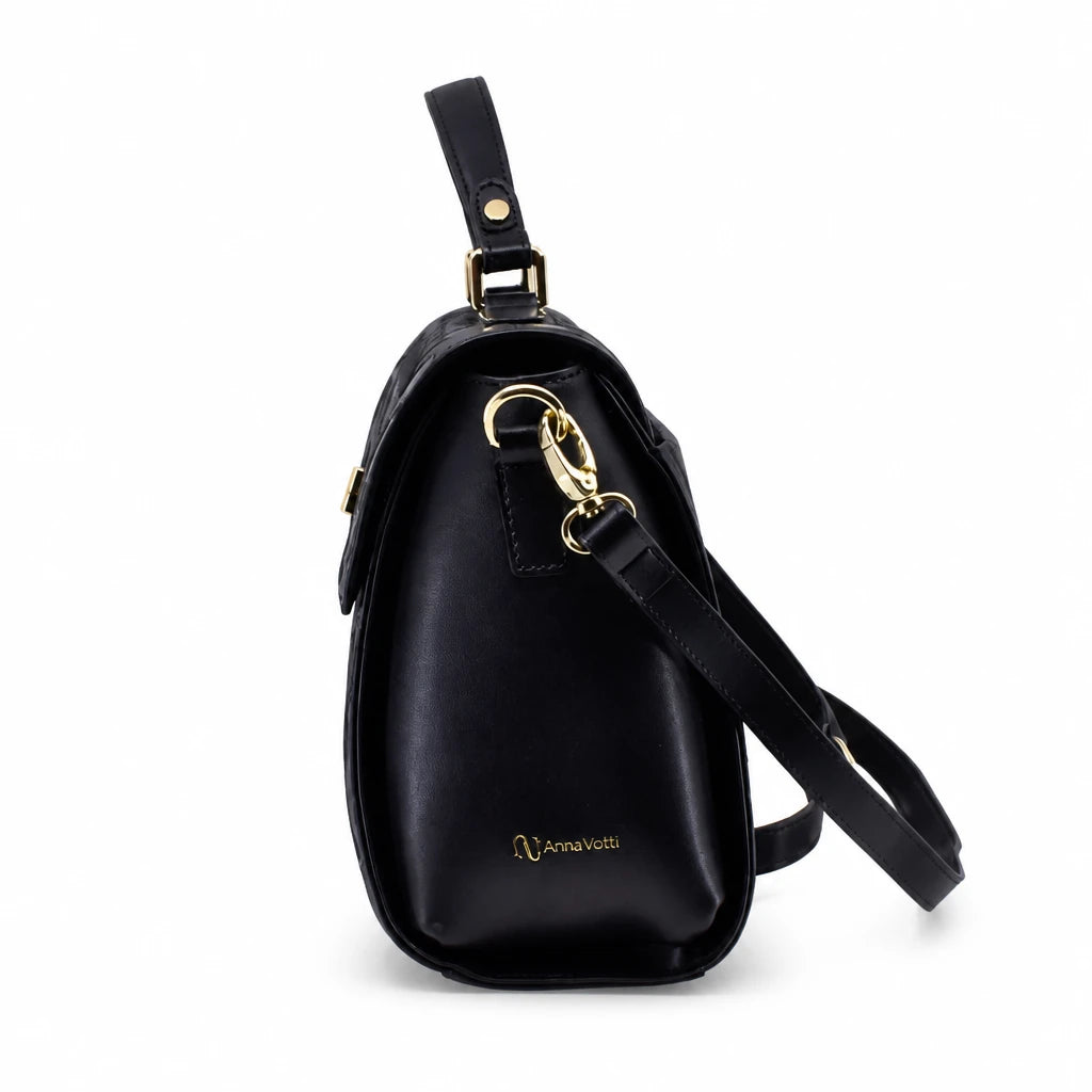 Geantă damă Anna Viotti piele naturala CSS1633-001 neagra