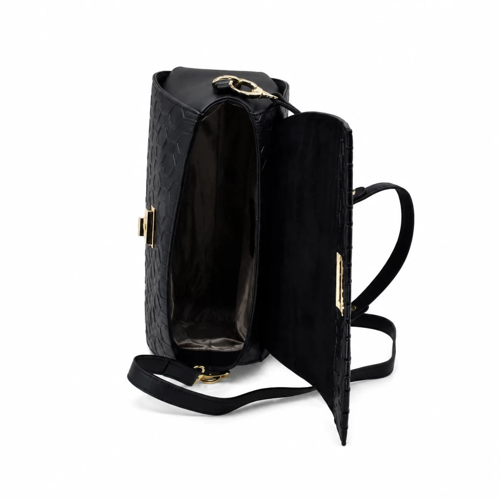 Geantă damă Anna Viotti piele naturala CSS1633-001 neagra