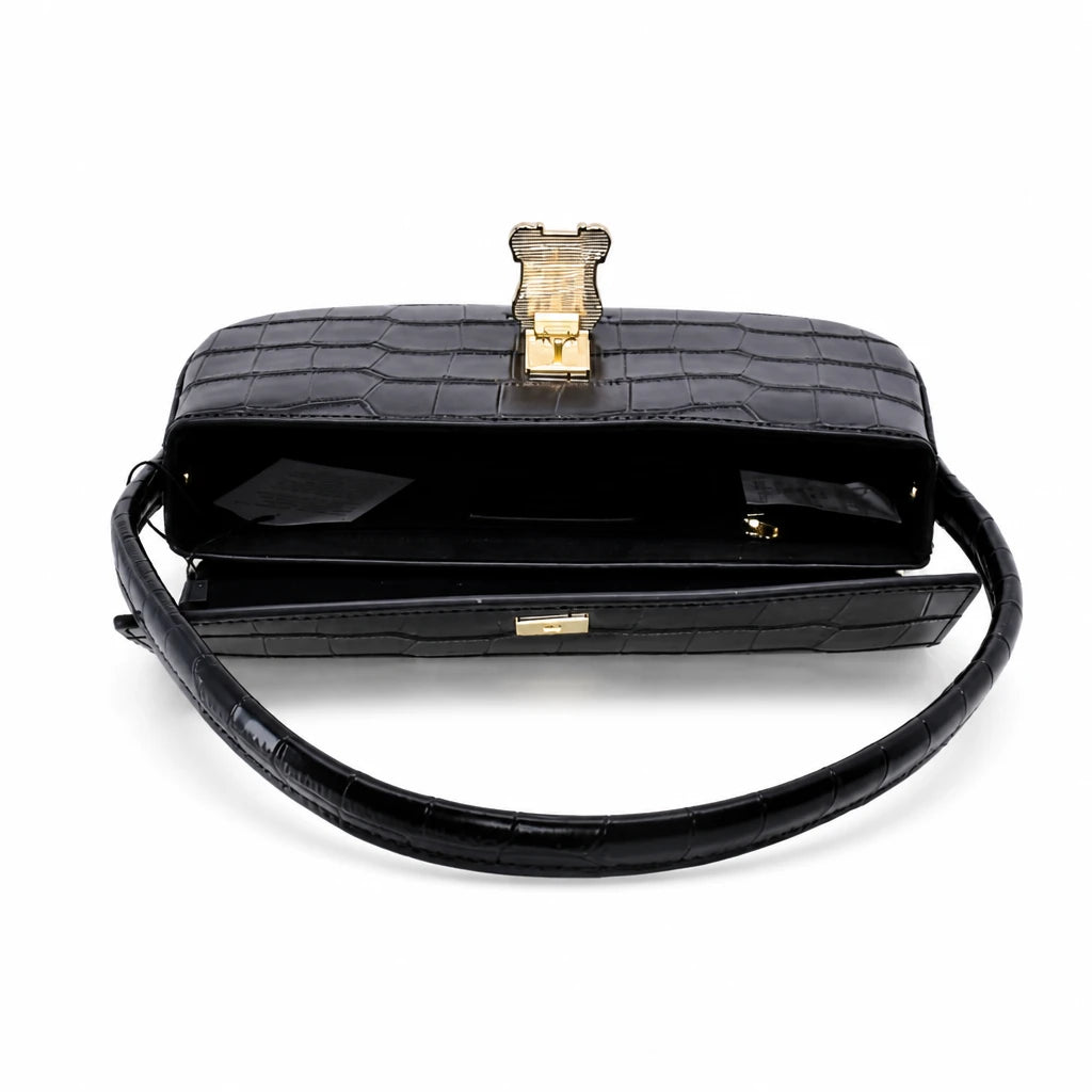 Geantă damă Anna Viotti piele naturala CS6408-001 neagra
