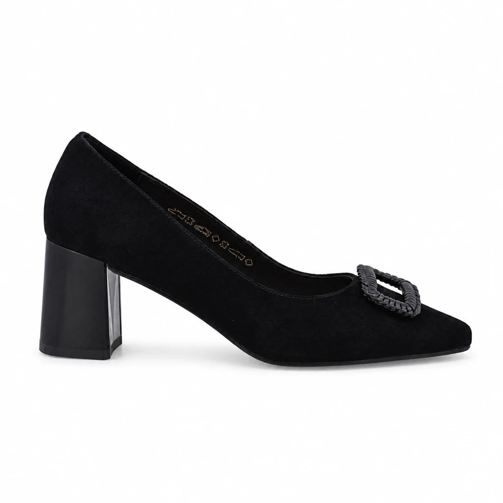 Pantofi dama eleganti Anna Viotti piele intoarsa D106-F12659-T5898 negri