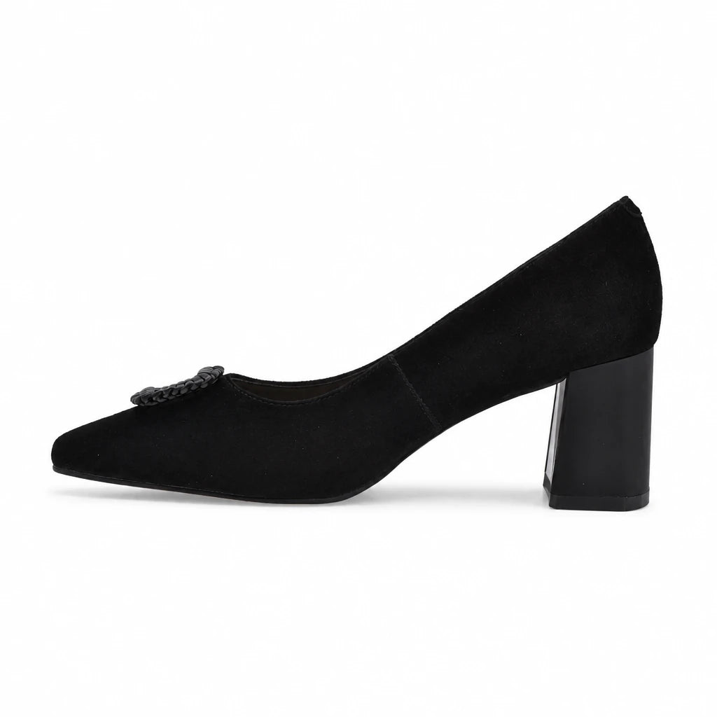 Pantofi dama eleganti Anna Viotti piele intoarsa D106-F12659-T5898 negri