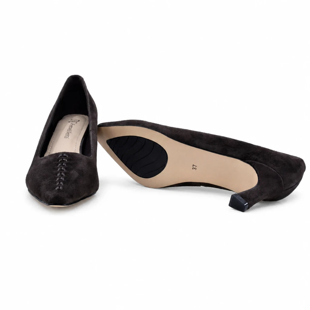 Pantofi dama eleganti Anna Viotti piele intoarsa D106-M1317-G1022-2 maro