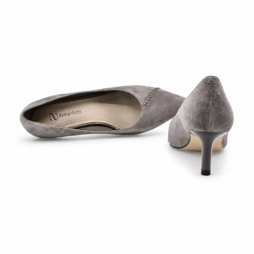 Pantofi dama eleganti Anna Viotti piele intoarsa D106-M1530-Q1191-6 gri