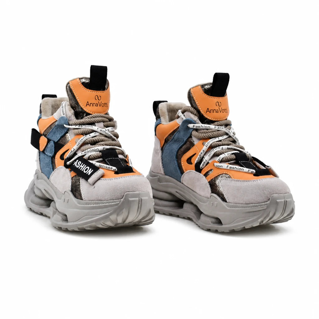 Pantofi dama sport Anna Viotti piele intoarsa D106-D106-1 gri
