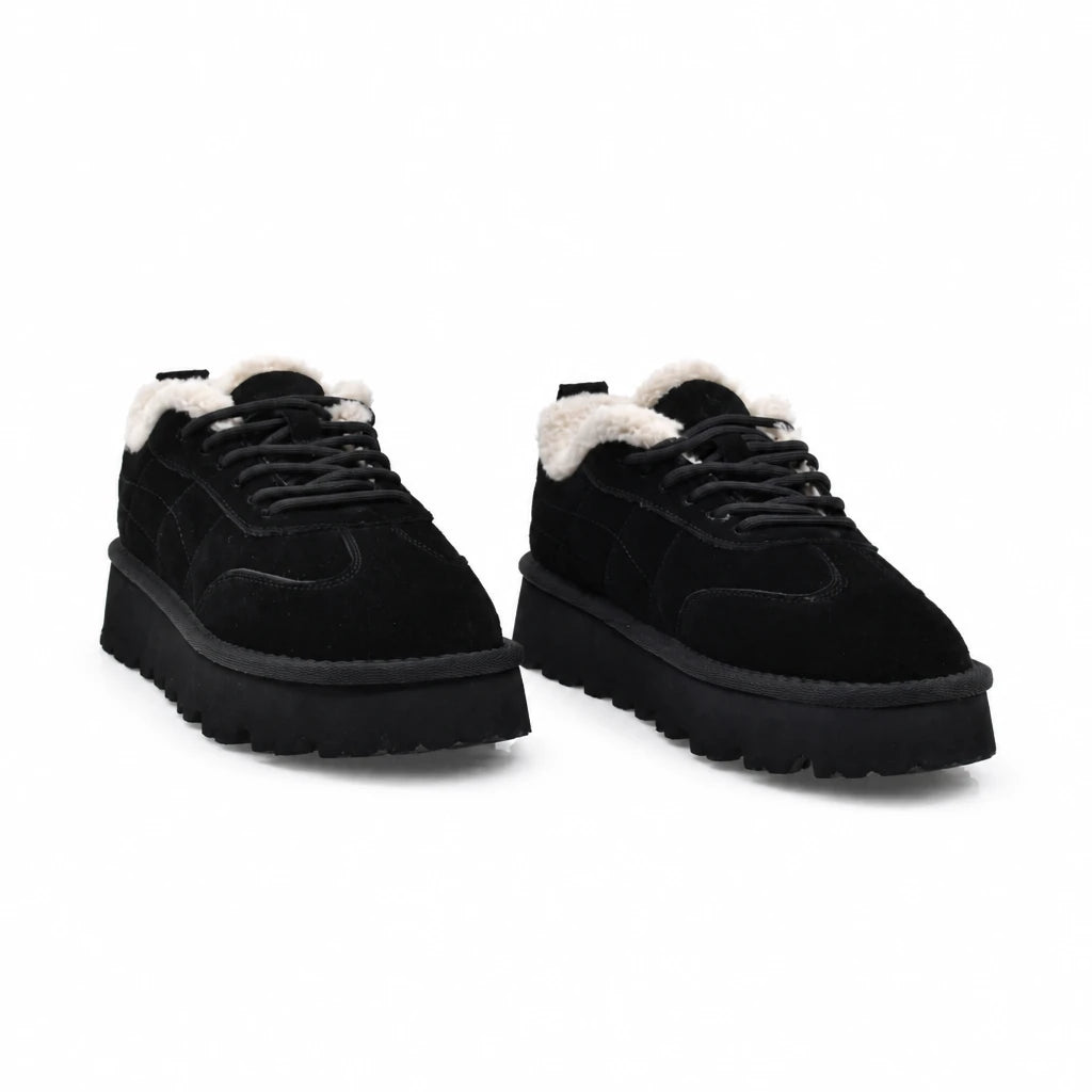 Pantofi Dama Casual Anna Viotti Piele Intoarsa D113-2680 negri